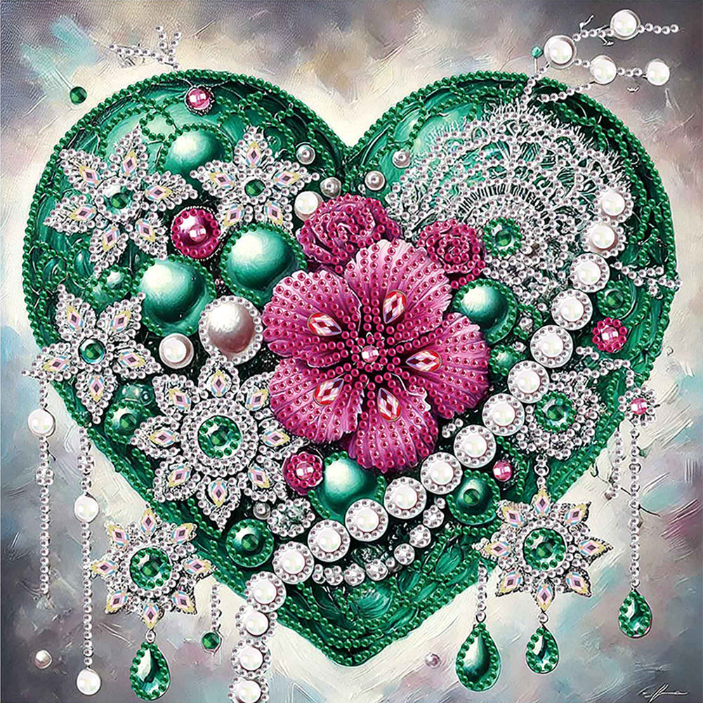 Diamond Painting - Partial Special Shaped - Shining Heart (30*30CM)