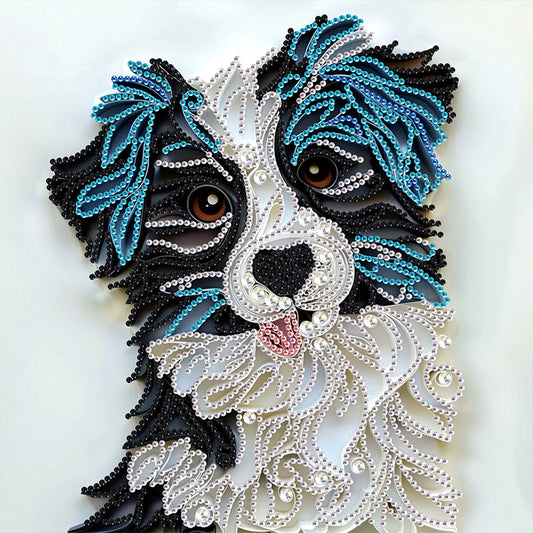 Diamond Painting - Partial Special Shaped - Paper Quilling Puppy (30*30CM)