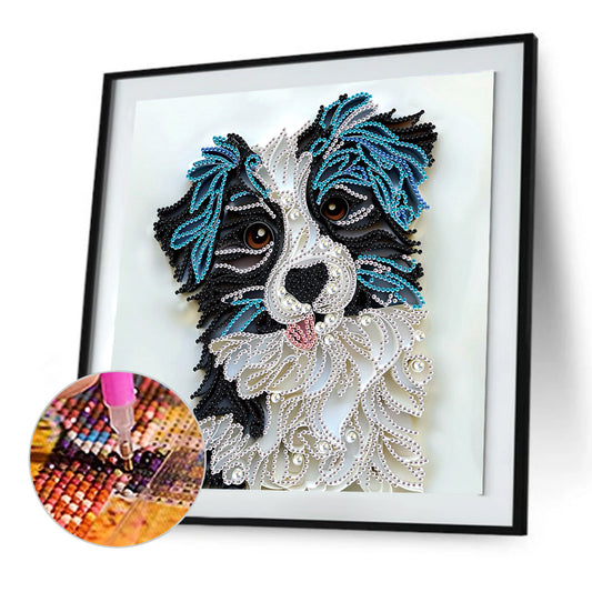Diamond Painting - Partial Special Shaped - Paper Quilling Puppy (30*30CM)