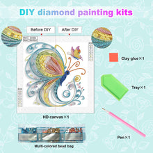 Load image into Gallery viewer, Diamond Painting - Partial Special Shaped - Paper Quilling Butterfly (30*30CM)
