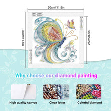 Load image into Gallery viewer, Diamond Painting - Partial Special Shaped - Paper Quilling Butterfly (30*30CM)
