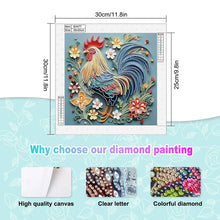 Load image into Gallery viewer, Diamond Painting - Partial Special Shaped - Paper Quilling Rooster (30*30CM)
