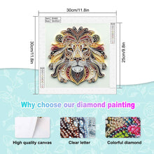 Load image into Gallery viewer, Diamond Painting - Partial Special Shaped - Paper Quilling Lion (30*30CM)
