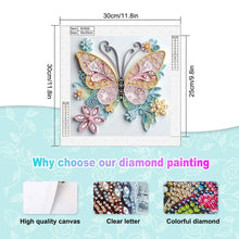 Load image into Gallery viewer, Diamond Painting - Partial Special Shaped - Paper Quilling Butterfly (30*30CM)
