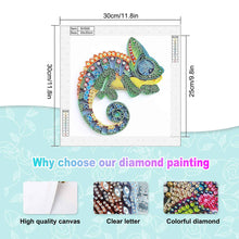 Load image into Gallery viewer, Diamond Painting - Partial Special Shaped - Paper Quilling Chameleon (30*30CM)
