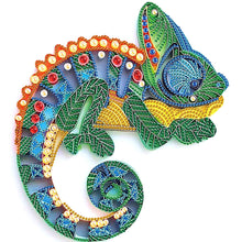 Load image into Gallery viewer, Diamond Painting - Partial Special Shaped - Paper Quilling Chameleon (30*30CM)
