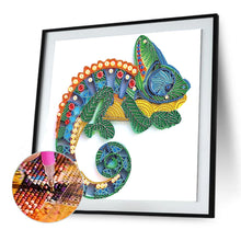 Load image into Gallery viewer, Diamond Painting - Partial Special Shaped - Paper Quilling Chameleon (30*30CM)
