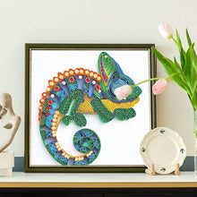 Load image into Gallery viewer, Diamond Painting - Partial Special Shaped - Paper Quilling Chameleon (30*30CM)
