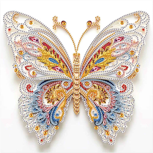 Diamond Painting - Partial Special Shaped - Paper Quilling Butterfly (30*30CM)