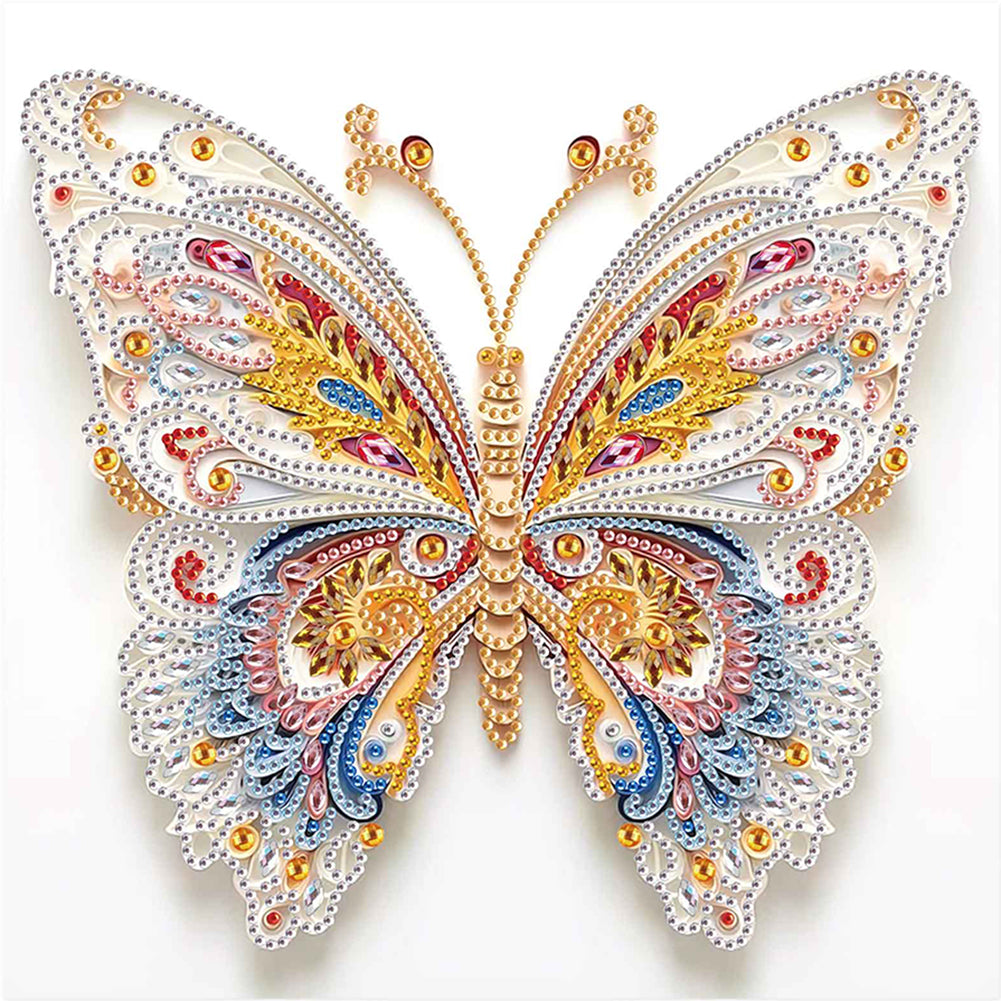 Diamond Painting - Partial Special Shaped - Paper Quilling Butterfly (30*30CM)