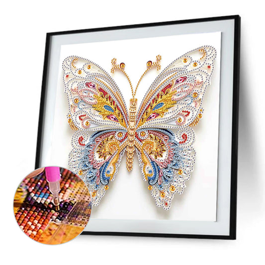 Diamond Painting - Partial Special Shaped - Paper Quilling Butterfly (30*30CM)