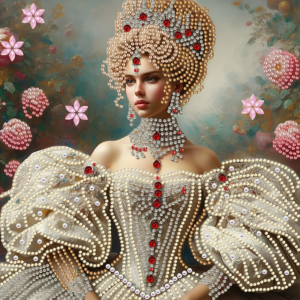Diamond Painting - Partial Special Shaped - Lady Beauty (30*30CM)
