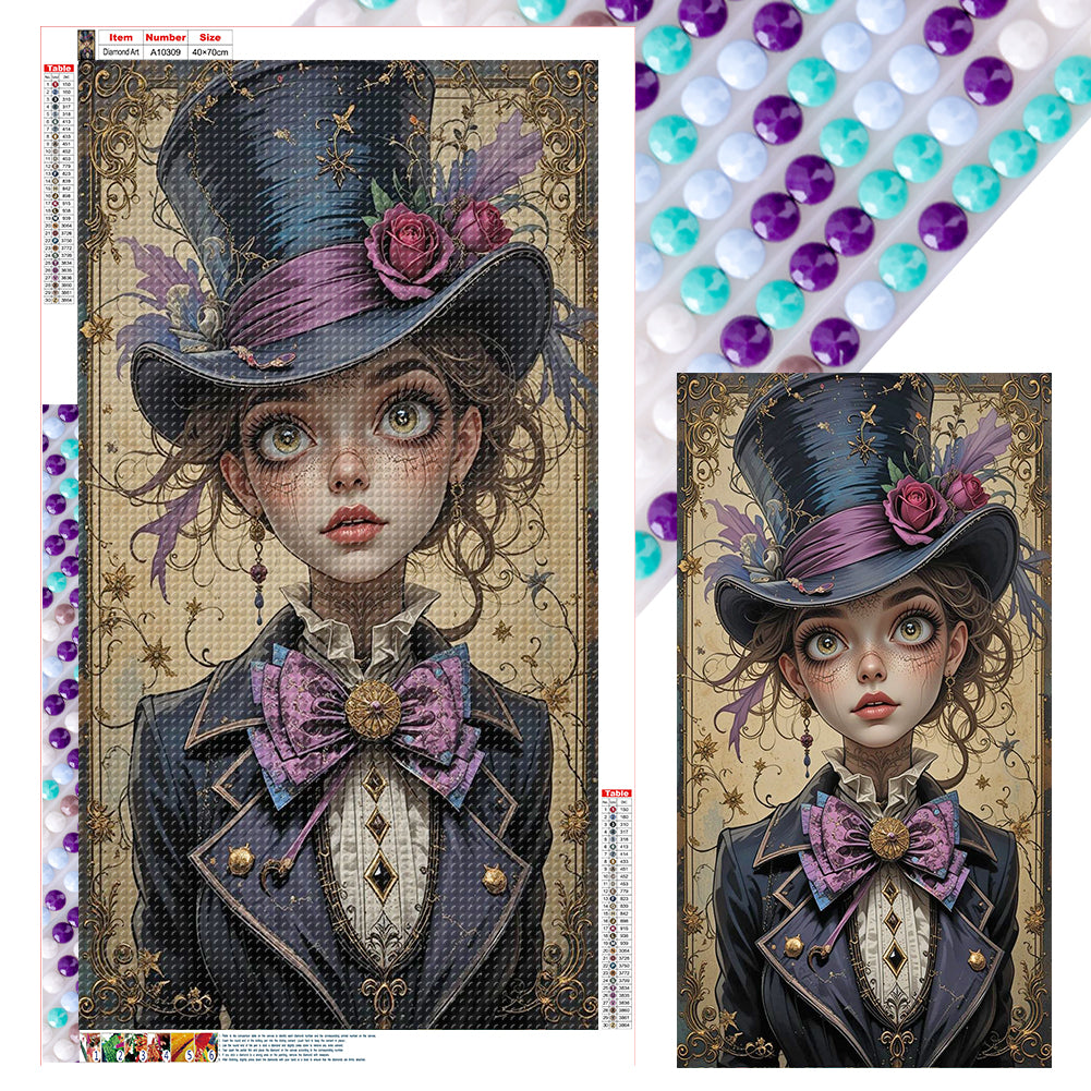 Diamond Painting - Full Round - Top Hat Girl (40*70CM)