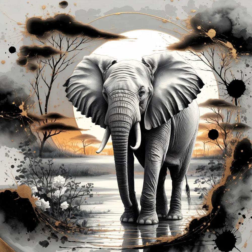 Diamond Painting - Full Round - Elephant (40*40CM)