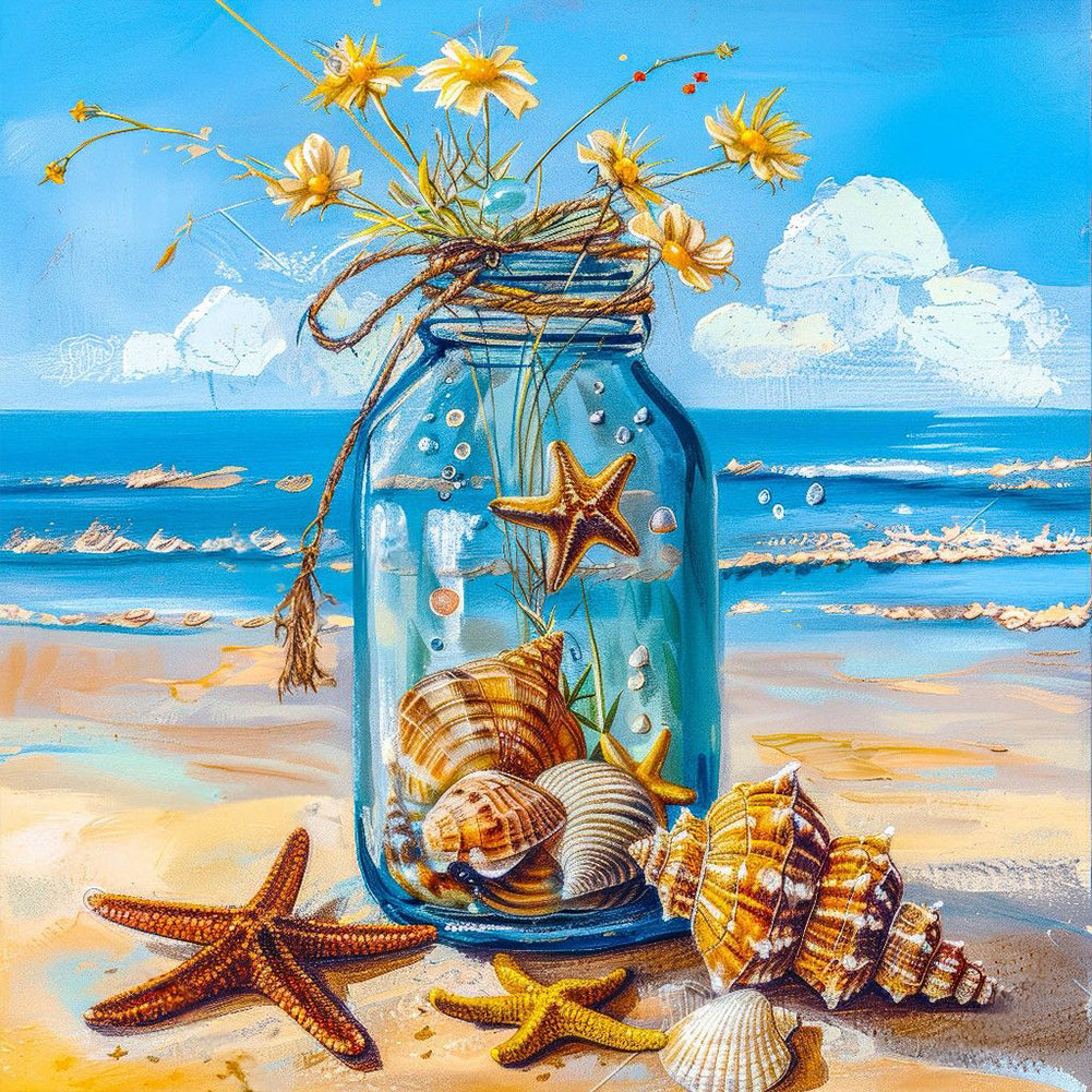 Diamond Painting - Full Round - Shell And Flower (40*40CM)