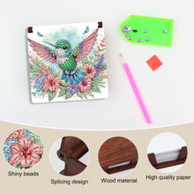 Load image into Gallery viewer, Wood Flower Hummingbird Diamond Painting Memo Pad Holder Mosaic Kit for Home

