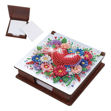 Load image into Gallery viewer, Wood Heart Flower Diamond Painting Memo Pad Holder Mosaic Kit for Home Office
