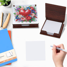 Load image into Gallery viewer, Wood Heart Flower Diamond Painting Memo Pad Holder Mosaic Kit for Home Office
