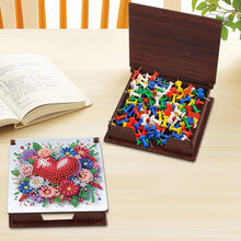 Load image into Gallery viewer, Wood Heart Flower Diamond Painting Memo Pad Holder Mosaic Kit for Home Office
