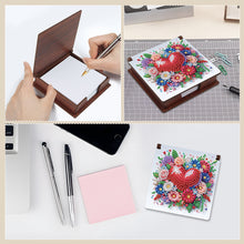 Load image into Gallery viewer, Wood Heart Flower Diamond Painting Memo Pad Holder Mosaic Kit for Home Office
