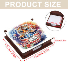 Load image into Gallery viewer, Wood Independence Day Teacup Tiger Diamond Painting Memo Pad Holder Mosaic Kit
