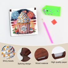 Load image into Gallery viewer, Wood Independence Day Dessert Diamond Painting Memo Pad Holder Mosaic Kit
