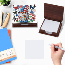 Load image into Gallery viewer, Wood Independence Day Gnome Diamond Painting Memo Pad Holder Mosaic Kit
