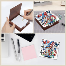 Load image into Gallery viewer, Wood Independence Day Gnome Diamond Painting Memo Pad Holder Mosaic Kit
