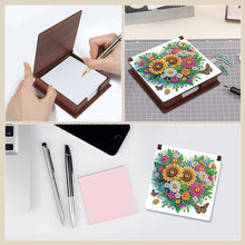 Load image into Gallery viewer, Wood Heart Sunflower Diamond Painting Memo Pad Holder Mosaic Kit for Home Office
