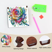 Load image into Gallery viewer, Wood Shining Rose Diamond Painting Memo Pad Holder Mosaic Kit for Home Office
