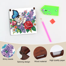 Load image into Gallery viewer, Wood Flower Butterfly Diamond Painting Memo Pad Holder Mosaic Kit for Home
