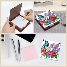 Load image into Gallery viewer, Wood Flower Butterfly Diamond Painting Memo Pad Holder Mosaic Kit for Home
