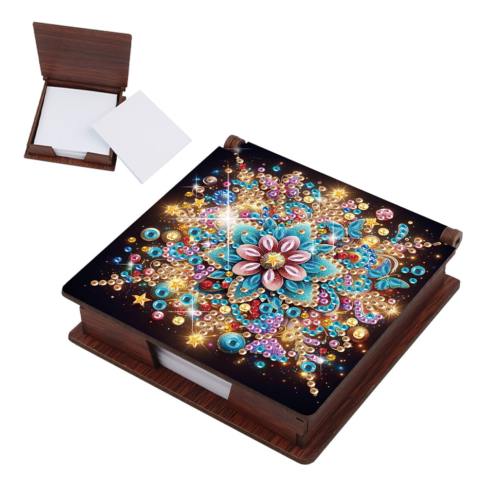 Wood Flower Diamond Painting Memo Pad Holder Mosaic Kit for Home Office
