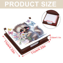 Load image into Gallery viewer, Wood Raccoon Flower Diamond Painting Memo Pad Holder Mosaic Kit for Home Office
