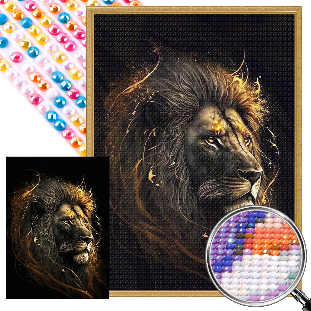 AB Diamond Painting - Full Round - Blond Lion (40*55CM)