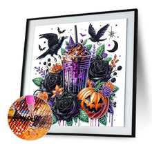 Load image into Gallery viewer, Diamond Painting - Partial Special Shaped - Crow Pumpkin (30*30CM)
