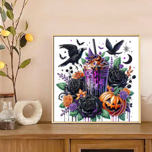 Load image into Gallery viewer, Diamond Painting - Partial Special Shaped - Crow Pumpkin (30*30CM)
