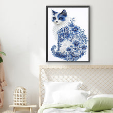 Load image into Gallery viewer, Diamond Painting - Full Round - Celadon Flower Style Kitten (30*40CM)
