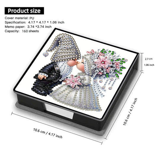 Leather 5D Diamond Painting Kit Note Box DIY Diamond Art Notepad Box (A)