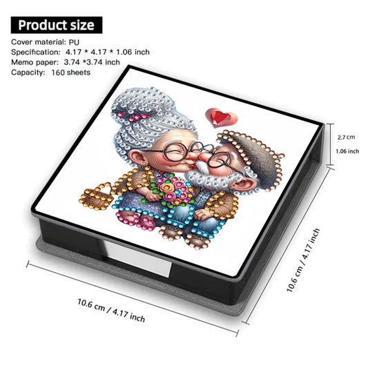 Leather 5D Diamond Painting Kit Note Box DIY Diamond Art Notepad Box (B)