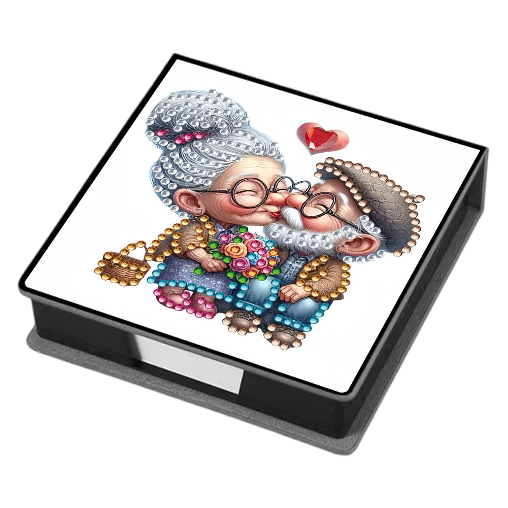 Leather 5D Diamond Painting Kit Note Box DIY Diamond Art Notepad Box (B)