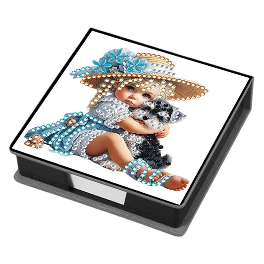 Leather 5D Diamond Painting Kit Note Box DIY Diamond Art Notepad Box (H)