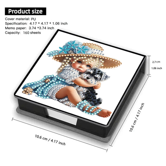 Leather 5D Diamond Painting Kit Note Box DIY Diamond Art Notepad Box (H)