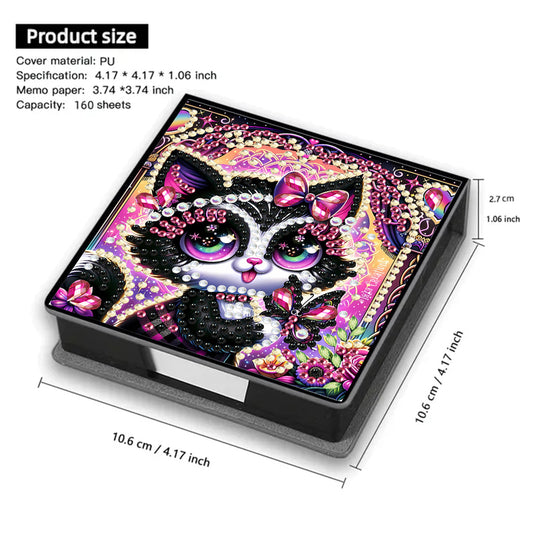 Leather 5D Diamond Painting Kit Note Box Diamond Art Notepad Box for Home Office