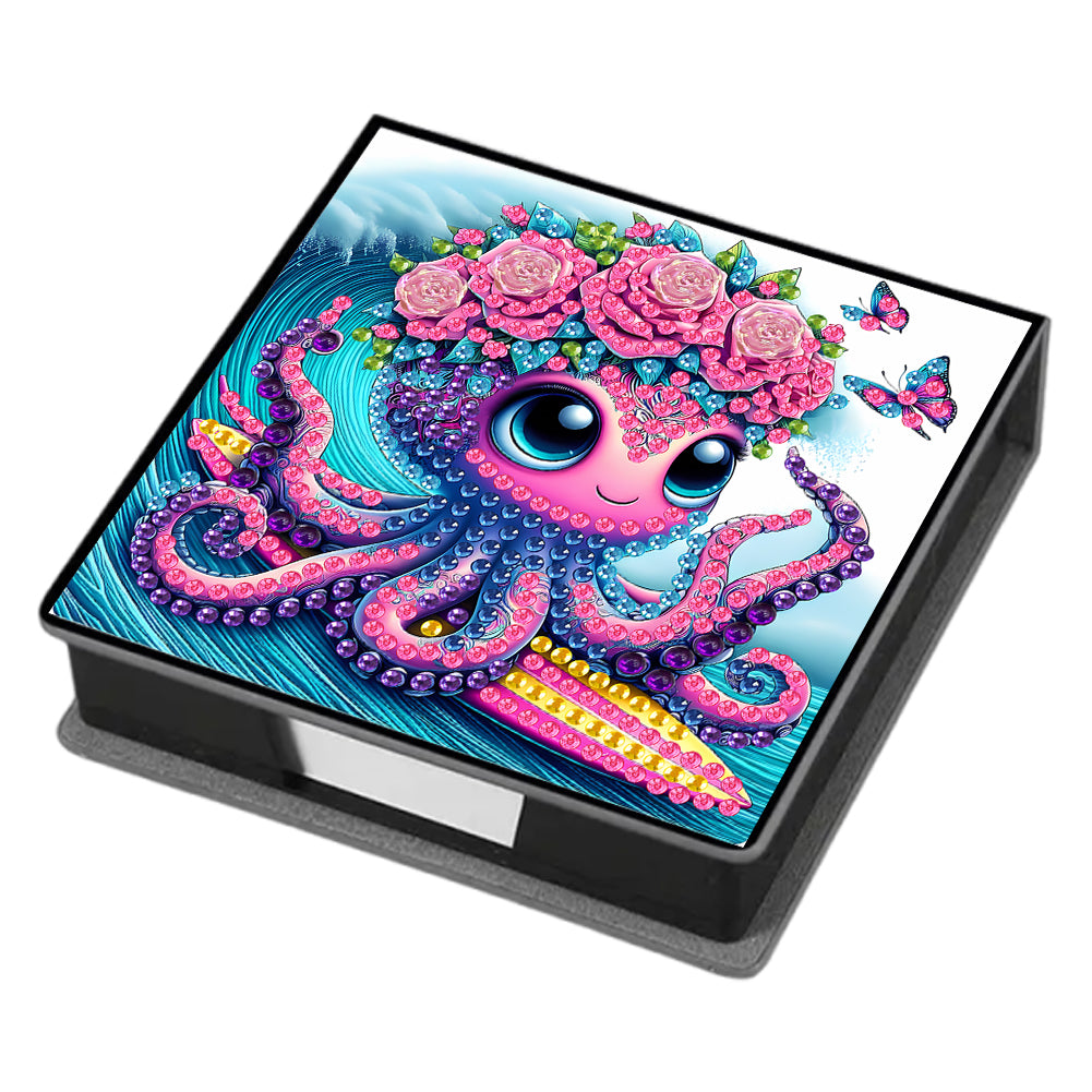 Leather 5D Diamond Painting Kit Note Box Diamond Art Notepad Box for Home Office