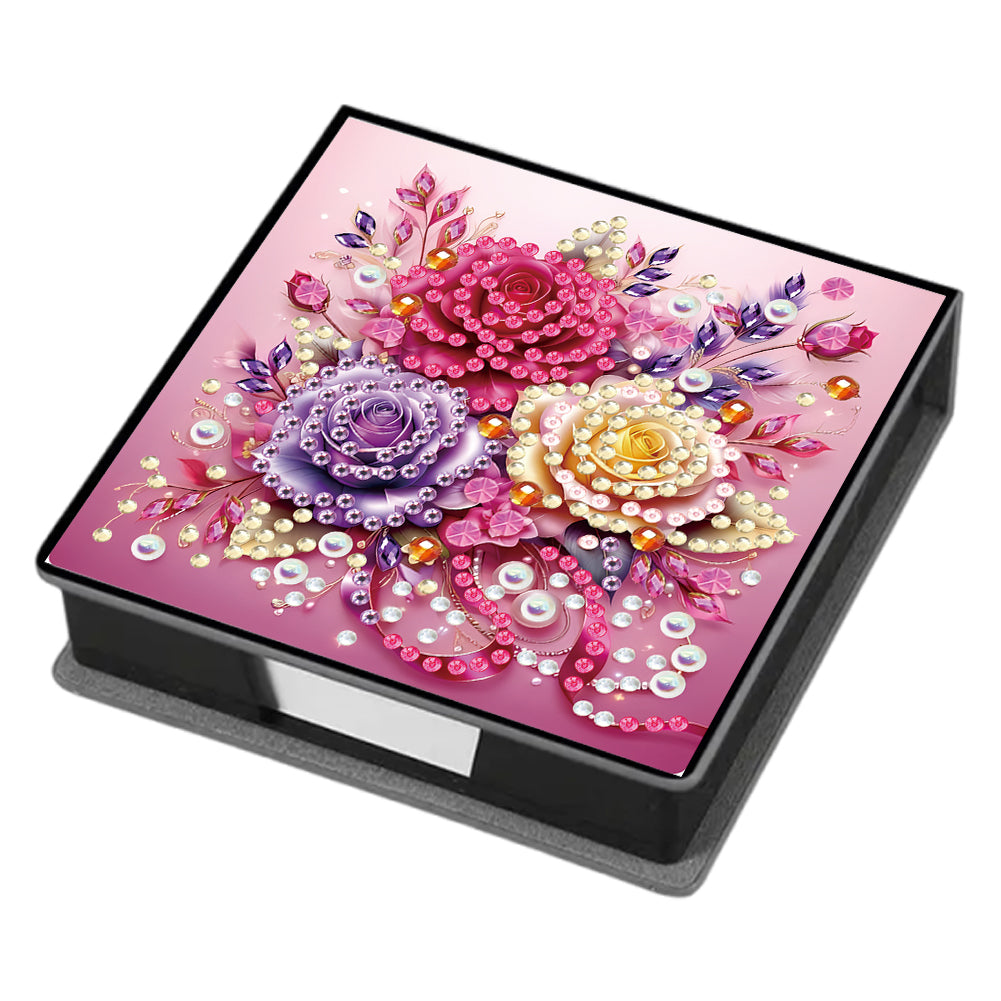 Leather 5D Diamond Painting Kit Note Box DIY Diamond Art Notepad Box (S)
