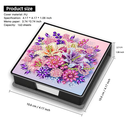Leather 5D Diamond Painting Kit Note Box DIY Diamond Art Notepad Box (U)