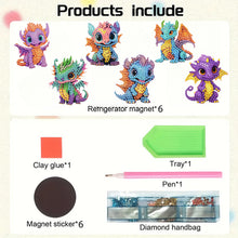 Load image into Gallery viewer, 6Pcs Diamond Painting Refrigerator Magnets Diamond Art Kits for Adults Beginners

