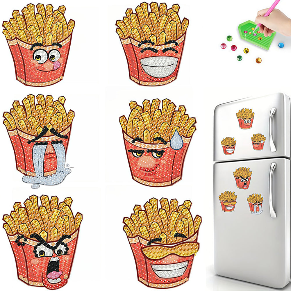 6Pcs Diamond Painting Refrigerator Magnets Diamond Art Kits for Adults Beginners