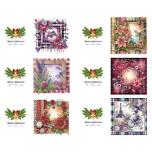 Load image into Gallery viewer, 6pcs Diamond Painting Greeting Cards Diamond Art Cards for Adults (Flower Scene)

